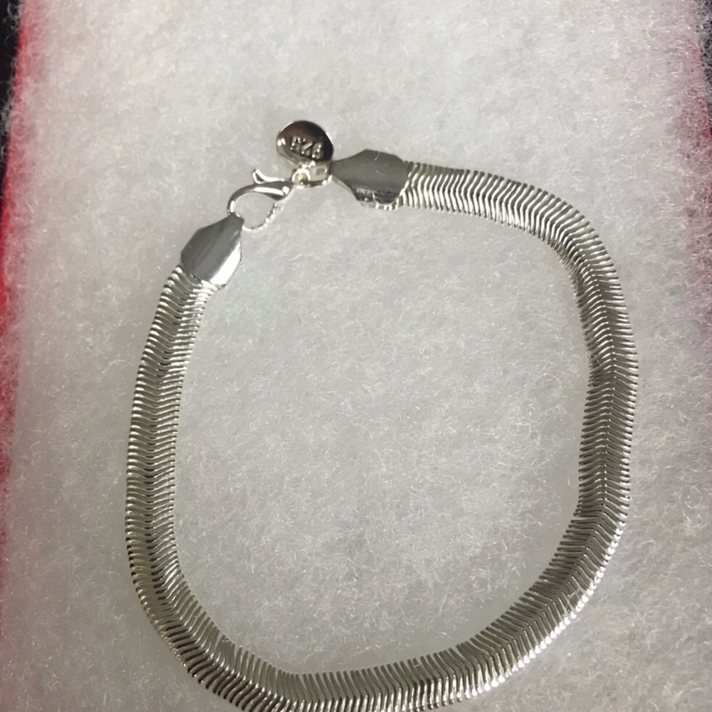 Sterling Silver Herringbone Bracelet - Silver Women’s Jewelry